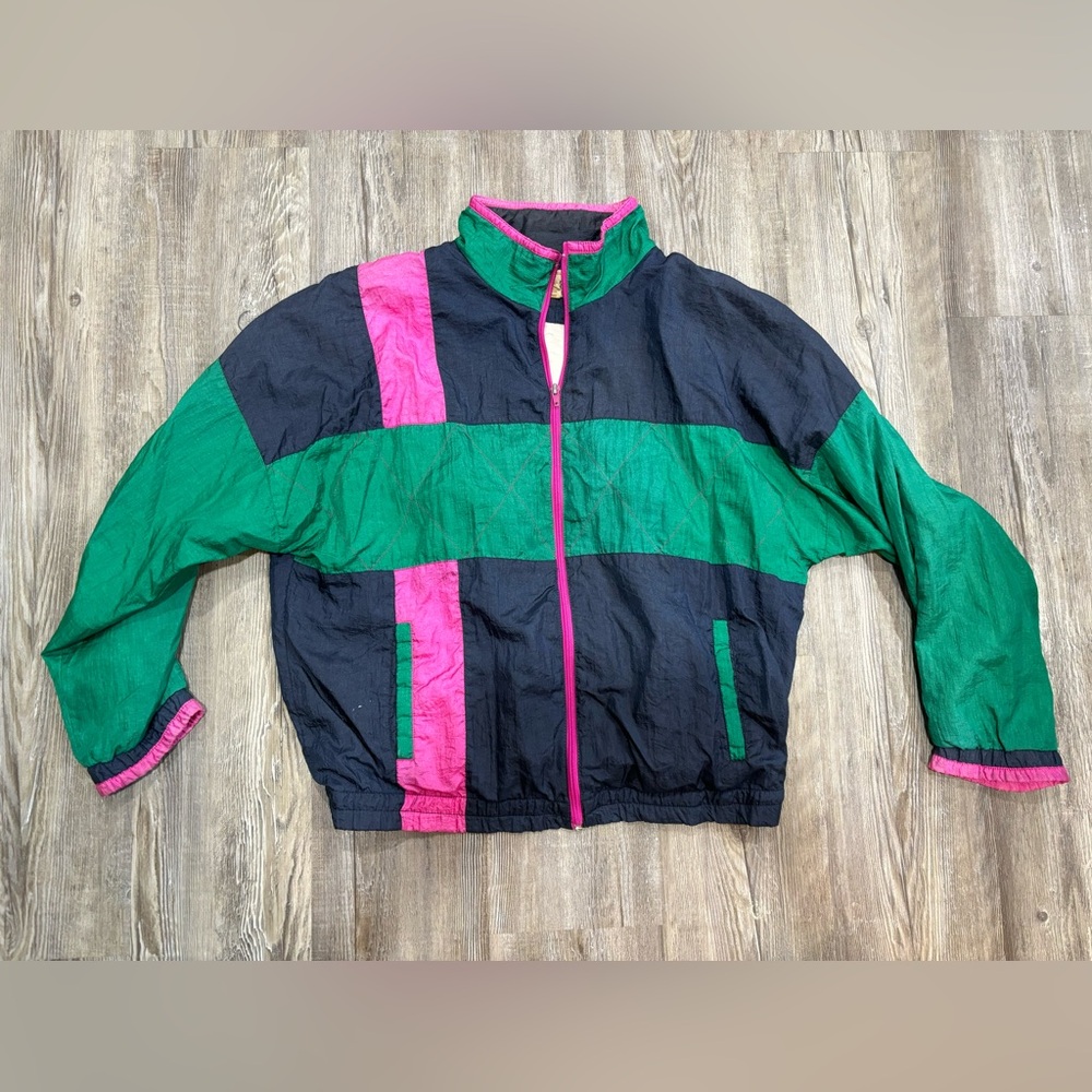 Vintage 80s Colorblock Bomber Jacket